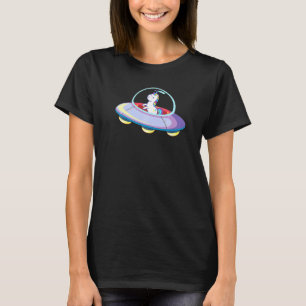 Outer Space Unicorn Ufo Flying Saucer Cute Girls T-Shirt