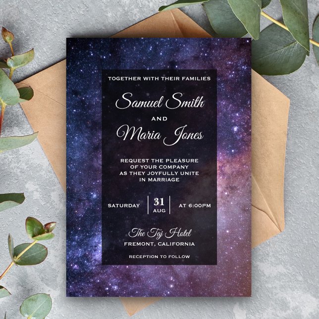 Outer Space Universe Galaxy Wedding Invitation (Creator Uploaded)