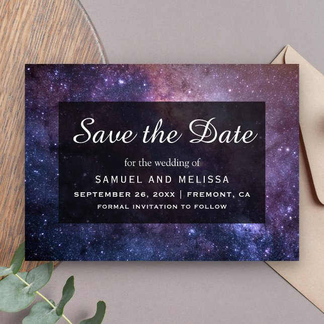 Outer Space Universe Galaxy Wedding Save The Date (Creator Uploaded)