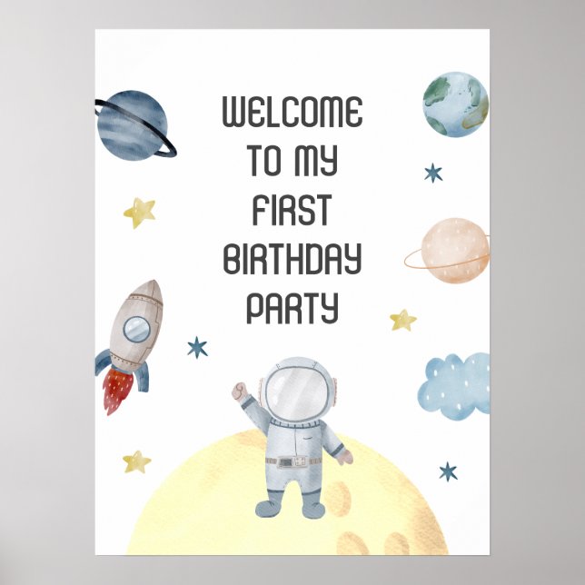 Outer space Welcome Banner Poster (Front)