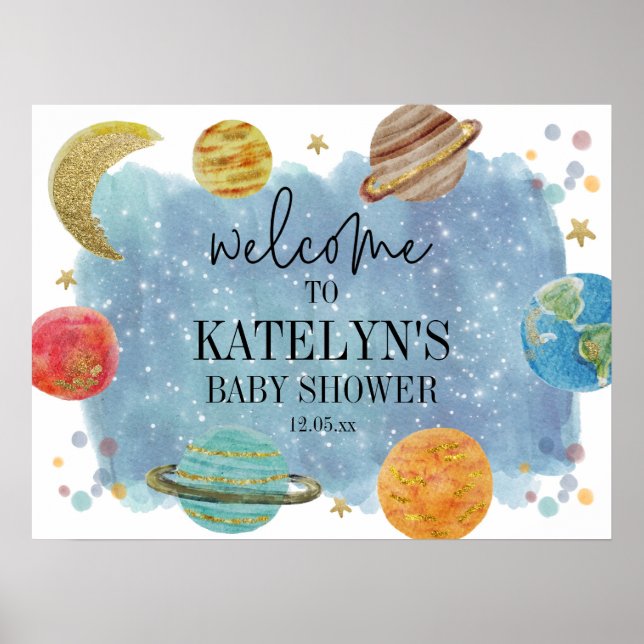 Outer Space Welcome Sign Poster (Front)