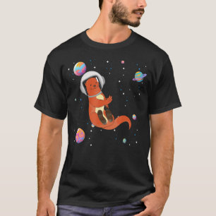 Outer Space Wildlife Giant Otter Astronaut Animal  T-Shirt
