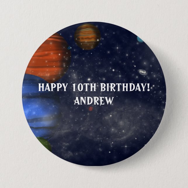 Outer Space with planets and galaxies 7.5 Cm Round Badge (Front)