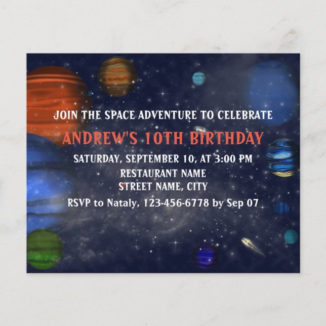 Outer Space with planets and galaxies Flyer (Front)