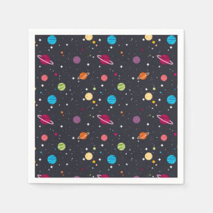 Outer space with stars napkin