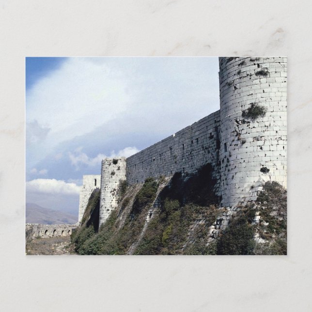 Outer wall, Krak des Chevaliers, Syria Postcard (Front)