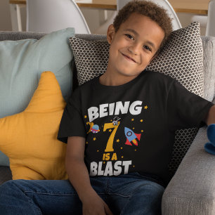 Outerspace 7th Birthday Boy T-Shirt