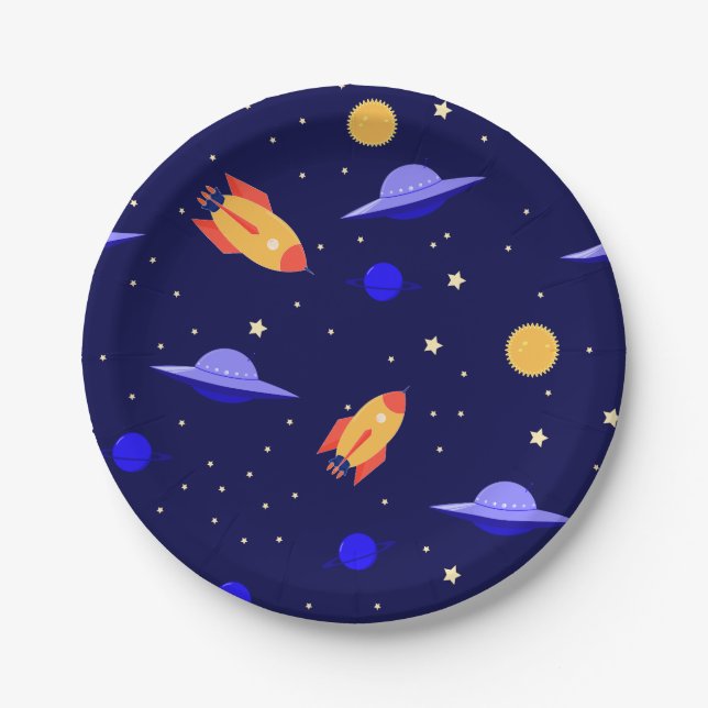 Outerspace Art Outer Wilds Solar System Astronomie Paper Plate (Front)