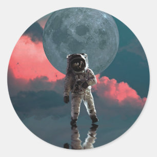 Outerspace Astronaut Art Space Suit Clipart Classic Round Sticker