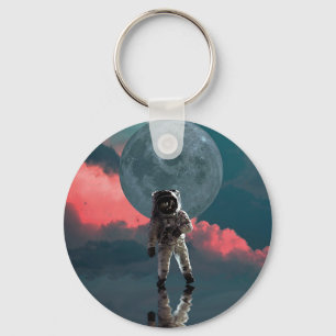Outerspace Astronaut Art Space Suit Clipart Key Ring