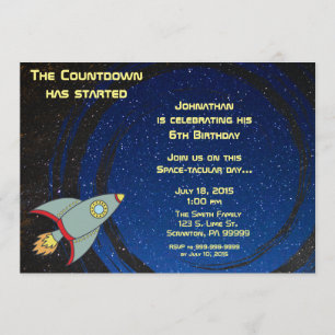 Outerspace Countdown Birthday Invitation