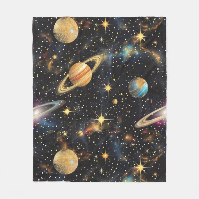 Outerspace  fleece blanket (Front)