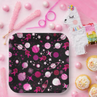 outerspace planet galaxy moon and stars pattern