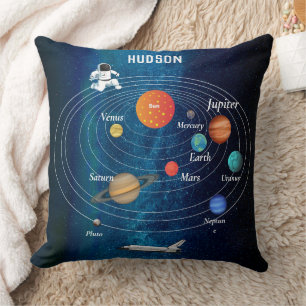 Outerspace Solar System Astronaut Spaceship Pluto Cushion