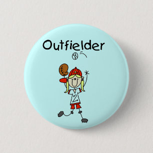 Outfielder-Girl Baseball Tshirts and Gifts 6 Cm Round Badge