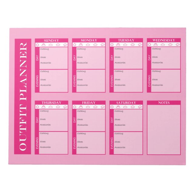 Outfit Planner Tear-Away Notepad (Front)