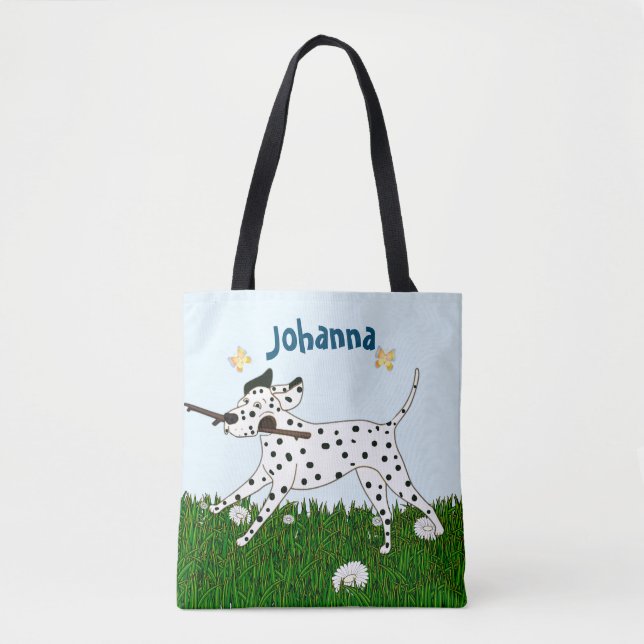 Outgoing Dalmatian Dog Lover Tote Bag (Front)