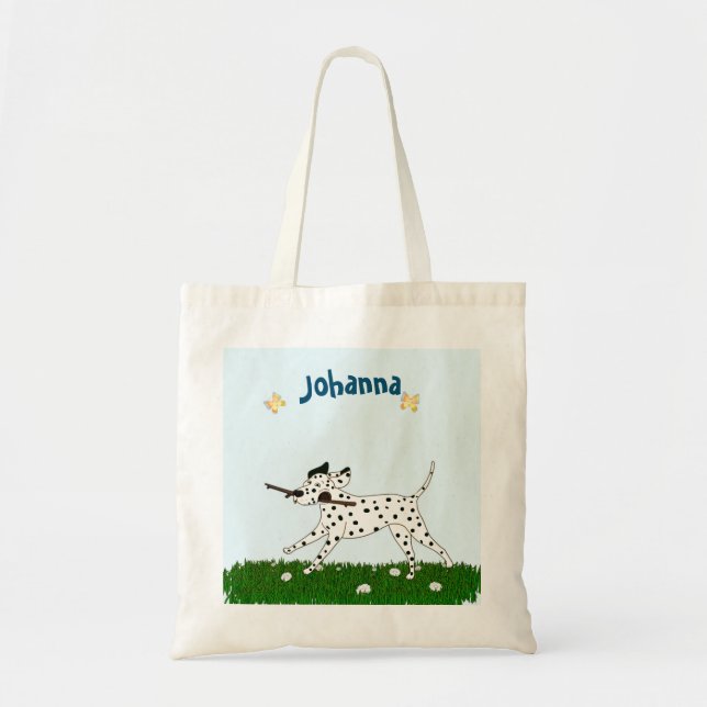 Outgoing Dalmatian Dog Lover Tote Bag (Front)