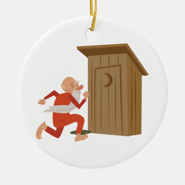 Outhouse Ceramic Ornament (Front)