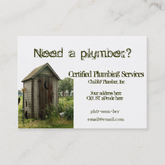 Outhouse Chubby Business Cards for plumber