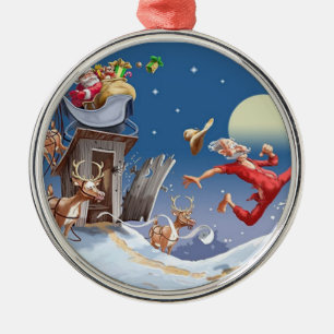 Outhouse Santa Ornament