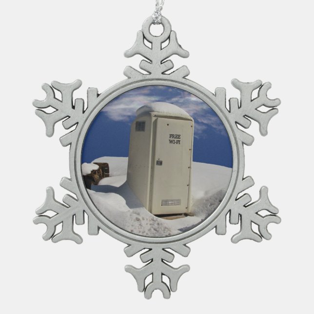 OutHouse WiFi ~ Pewter ornament (Front)