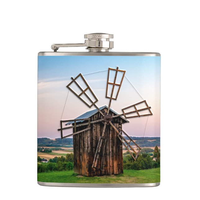 Outhouse Windmill Hip Flask (Front)