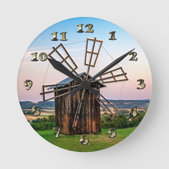 Outhouse Windmill Round Clock (Front)