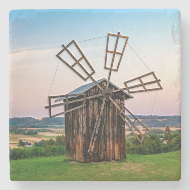 Outhouse Windmill Stone Coaster (Front)