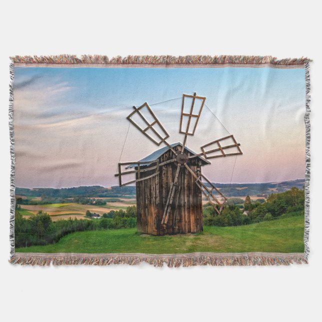 Outhouse Windmill Throw Blanket (Front)