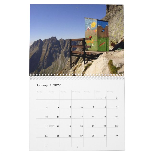 Outhouses Wall Calendar (Jan 2027)