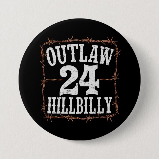 Outlaw Hillbilly 2024 Western Trump Vance 2024  7.5 Cm Round Badge (Front)