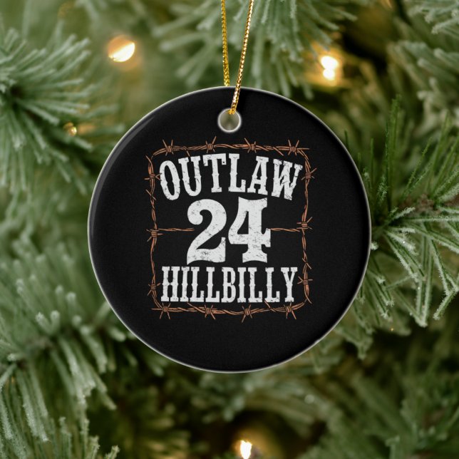 Outlaw Hillbilly 2024 Western Trump Vance 2024  Ceramic Ornament (Tree)