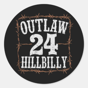 Outlaw Hillbilly 2024 Western Trump Vance 2024 Classic Round Sticker