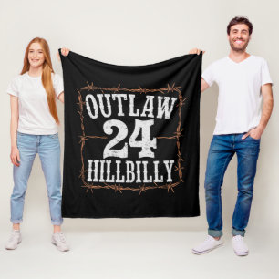 Outlaw Hillbilly 2024 Western Trump Vance 2024 Fleece Blanket