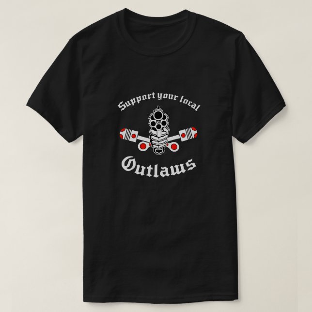Outlaw mc Support Gift Halloween Day, Thanksgiving T-Shirt (Design Front)