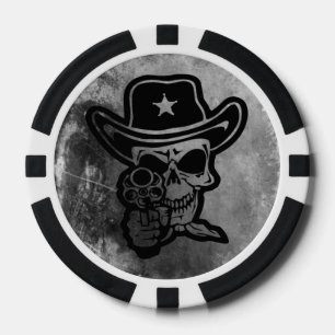 Outlaw Sherif Skull Poker Collection Chips