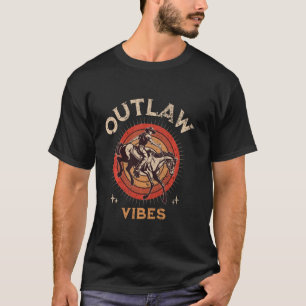 Outlaw Vibes Western Country Cowgirl Gen Z Trendy T-Shirt