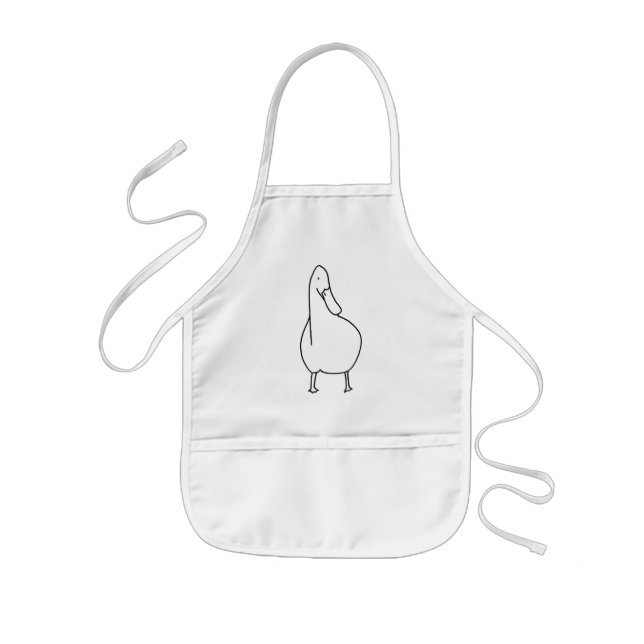 Outline art drawing, duck colouring aprons (Front)