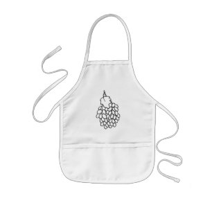Outline art drawing, grapes colouring aprons