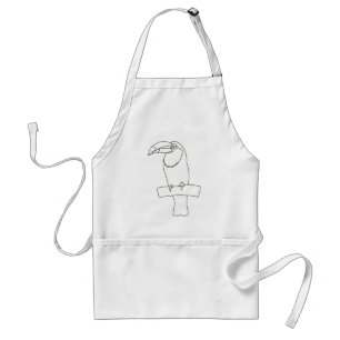 Outline art drawing of a Toucan bird on a branch Standard Apron