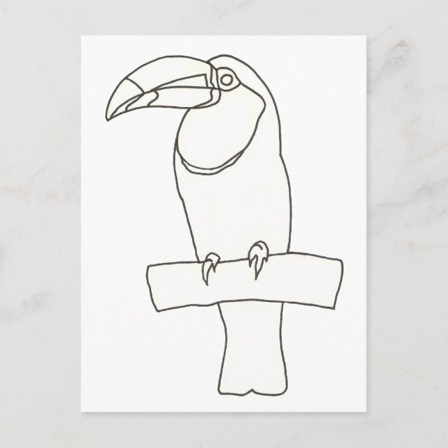 Outline art drawing of a Toucan bird Postcards (Front)