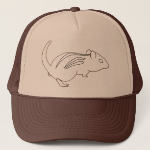 Outline Art Drawing of chipmunk hats