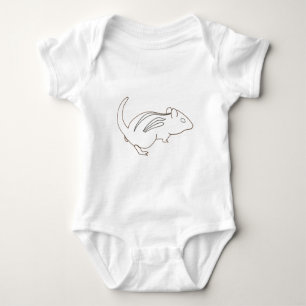 Outline Art, drawing of chipmunk on a Baby Bodysuit