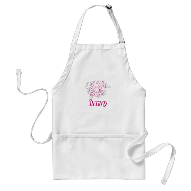 Outline art - fuchsia daisy, Amy colouring apron (Front)