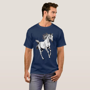 Outline Art Running Horse Design - T-Shirt