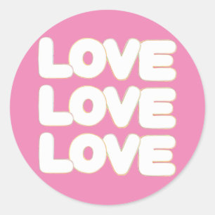 Outline Art - Triple Love colourful word stickers