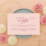 Outline Bold Text Note on gifts Enclosure Card<br><div class="desc">Designed to coordinate with our Bold Type Collection,  this note on gifts enclosure card features  bold type text in pink & fuchsia accents. For more advanced customisation of this design,  e.g. changing layout,  font or text size please click the "CUSTOMIZE" button above. Please contact me for any questions!</div>