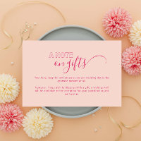Outline Bold Text Note on gifts Enclosure Card
