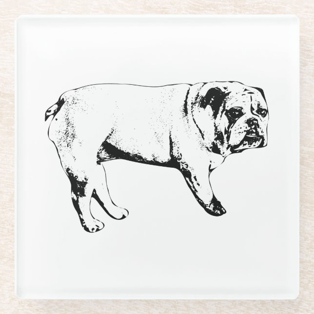 Outline Bulldog Coasters (Front)